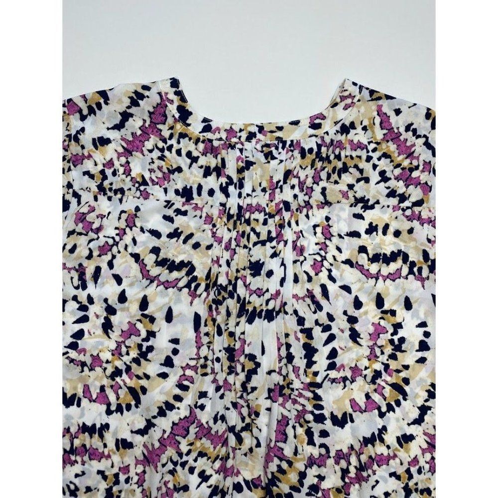 JM Collection Blouse Top Large Women's Artistic Print‎ Pleated-Back NEW - Picture 4 of 9